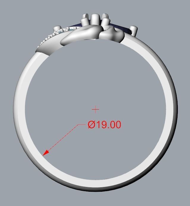 Women Ring Flower with gems and diamonds 3dm stl 3D print model 3D print model_11