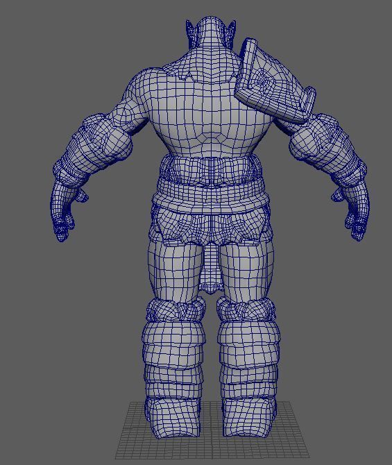 Stylized ork Low-poly 3D model_6