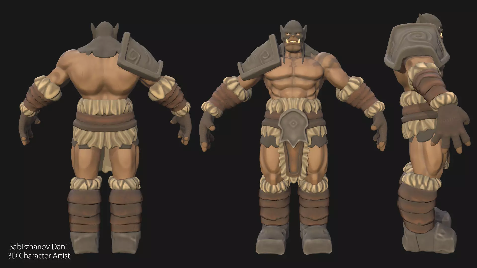 Stylized ork Low-poly 3D model_0