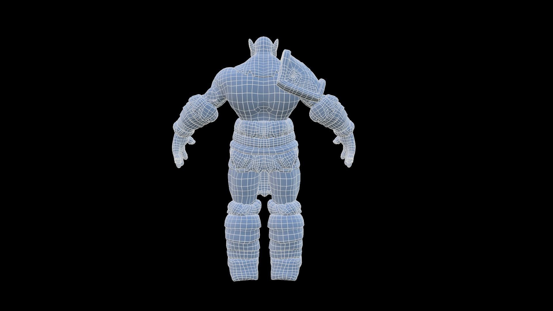 Stylized ork Low-poly 3D model_8