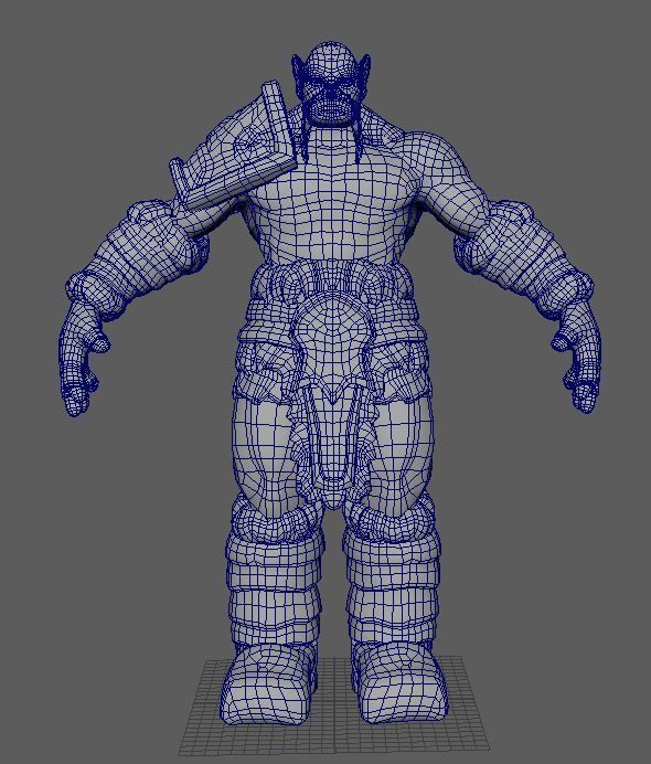 Stylized ork Low-poly 3D model_5