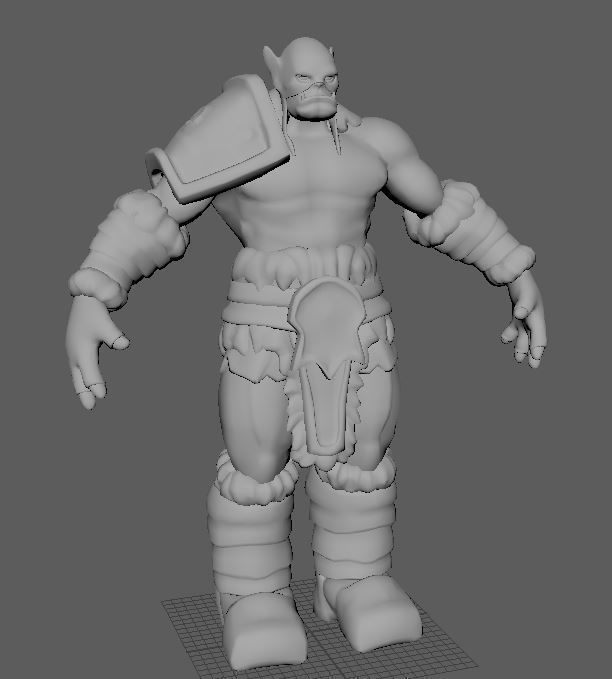 Stylized ork Low-poly 3D model_4