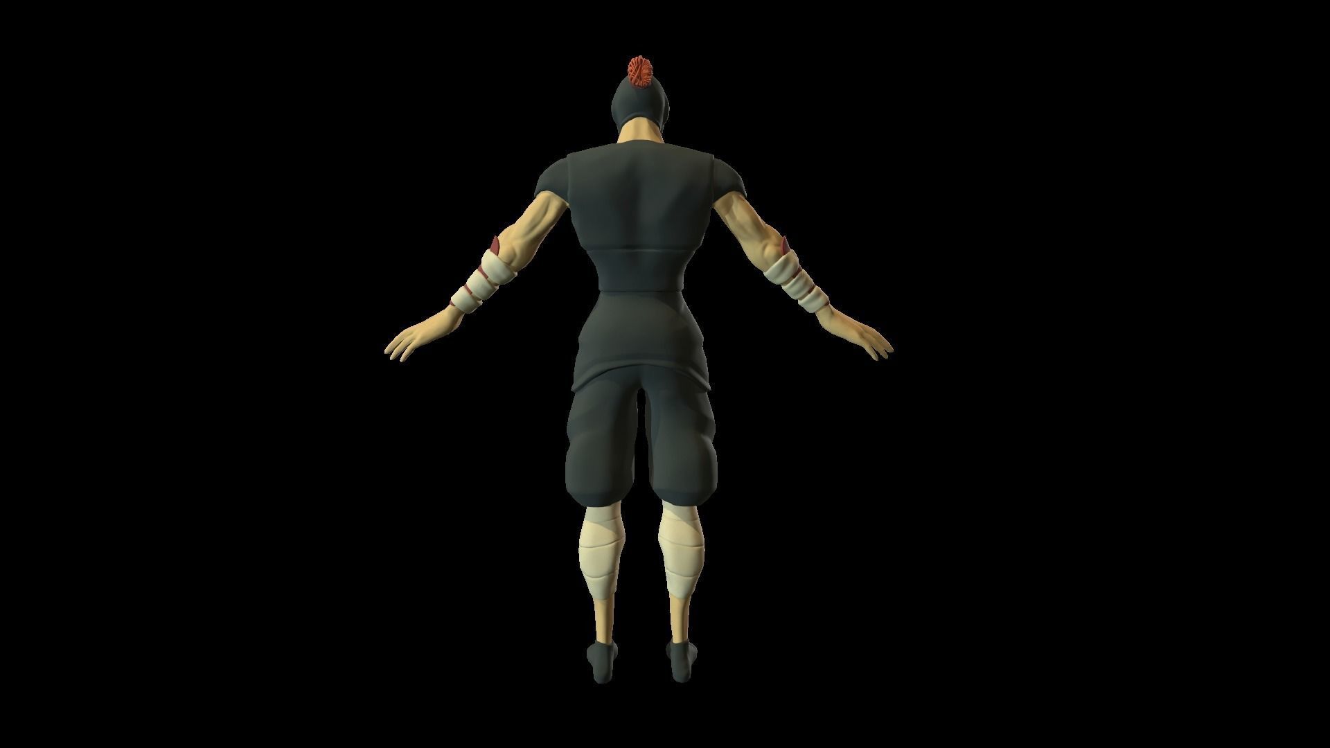 Shinobi animated character Low-poly 3D model_5