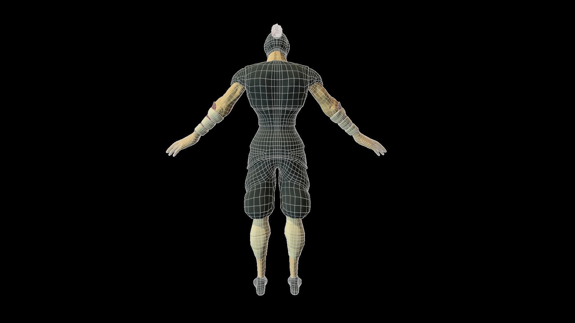 Shinobi animated character Low-poly 3D model_7