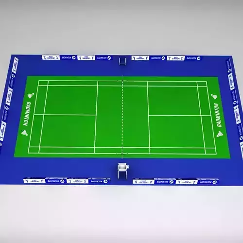 Badminton court arena Low-poly 3D model