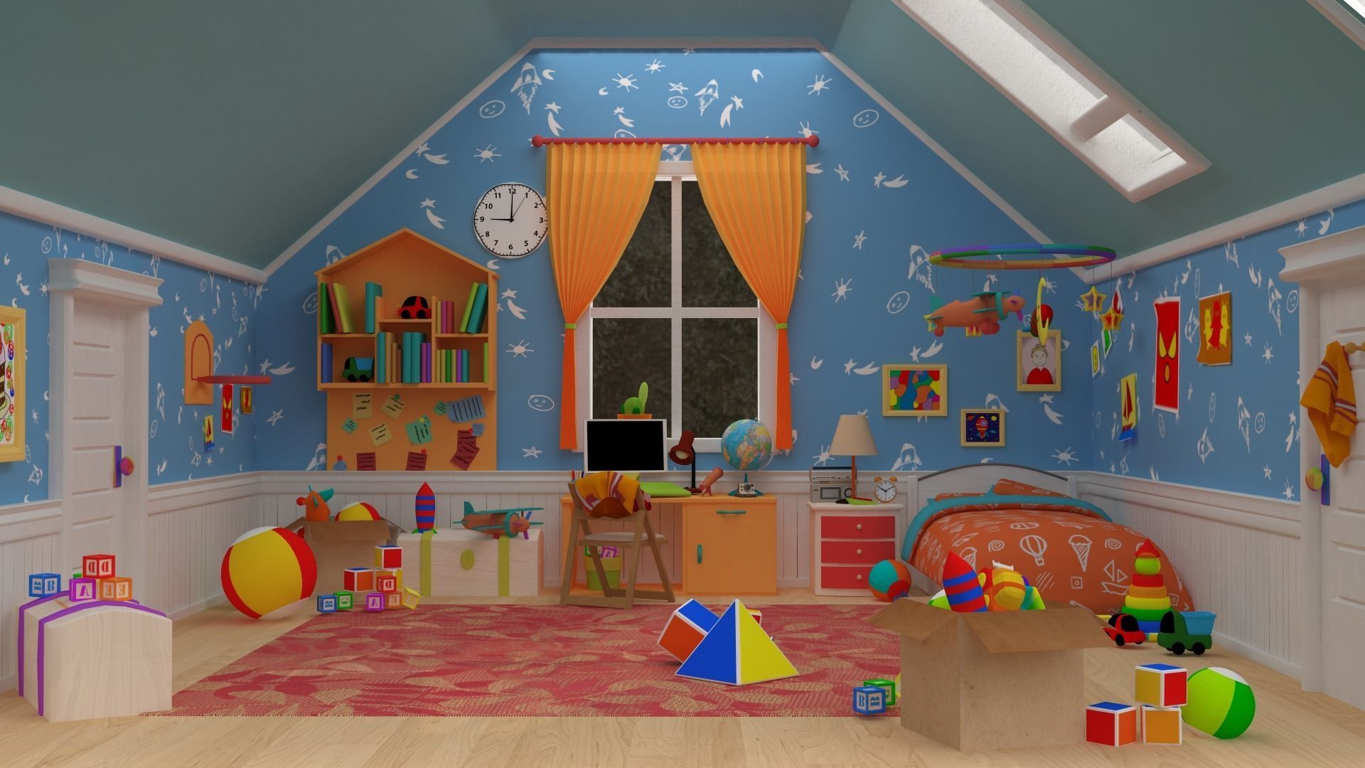 Asset - Cartoons - Bed Room 3D model 3D model_5