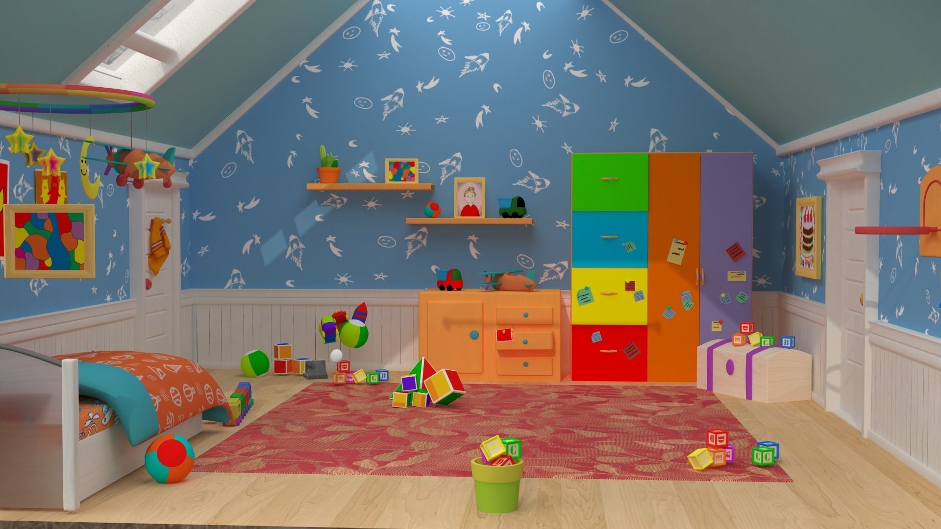 Asset - Cartoons - Bed Room 3D model 3D model_3