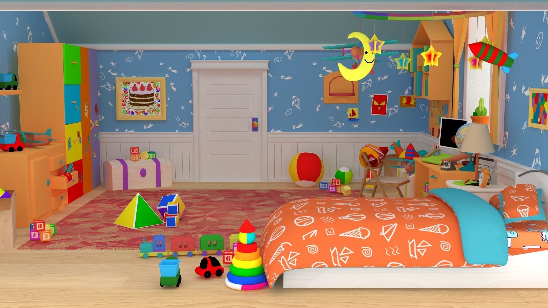 Asset - Cartoons - Bed Room 3D model 3D model_6