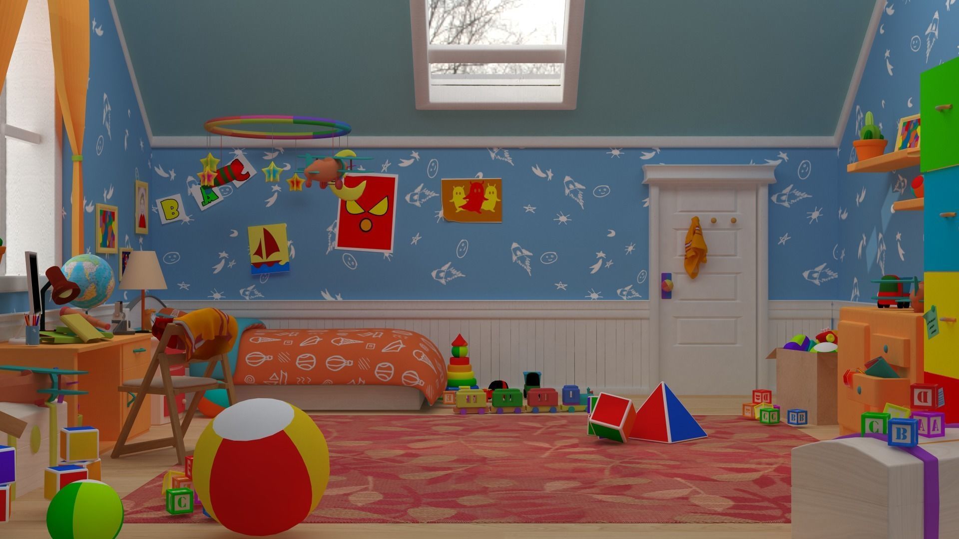 Asset - Cartoons - Bed Room 3D model 3D model_4