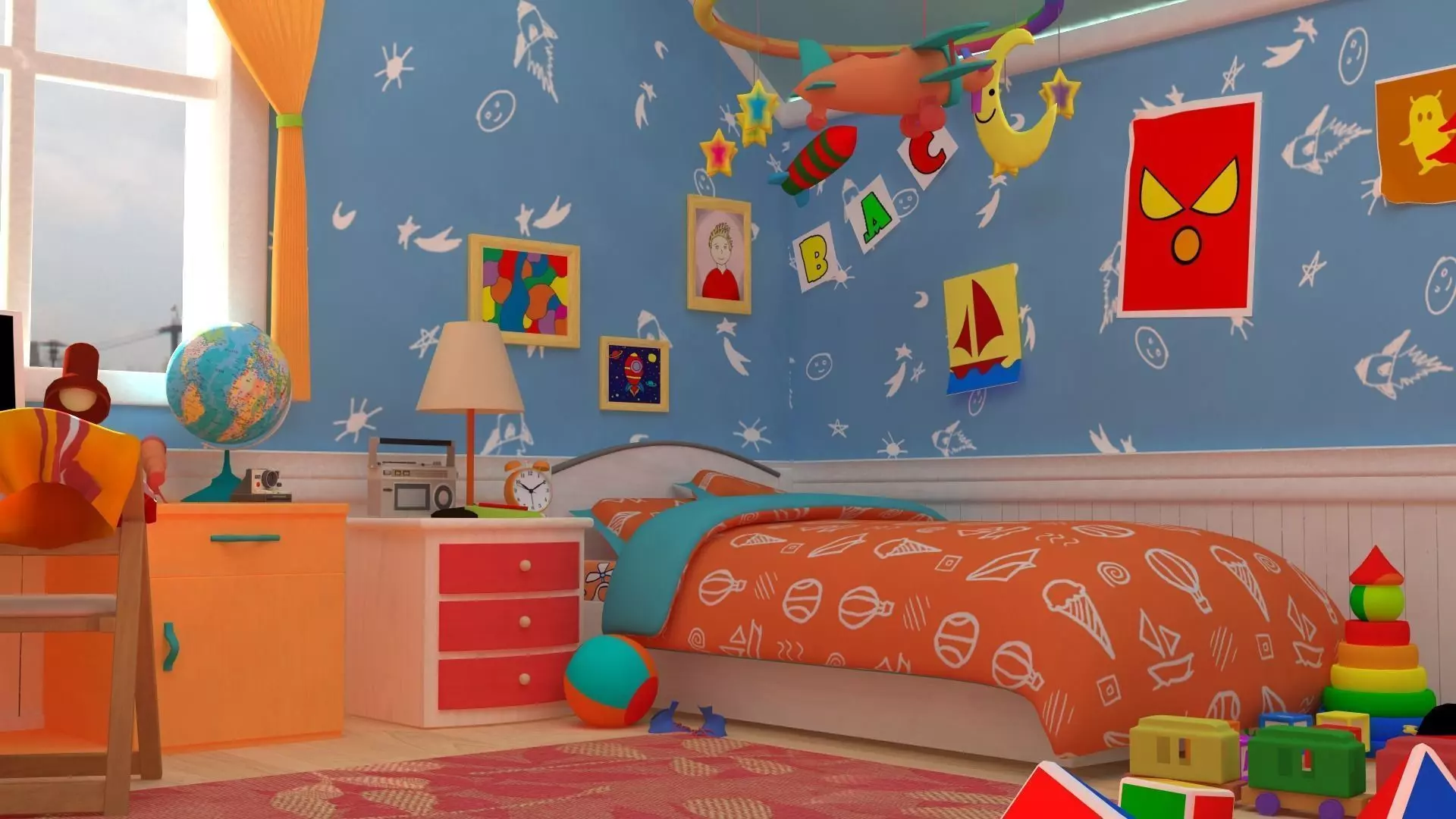 Asset - Cartoons - Bed Room 3D model 3D model_0