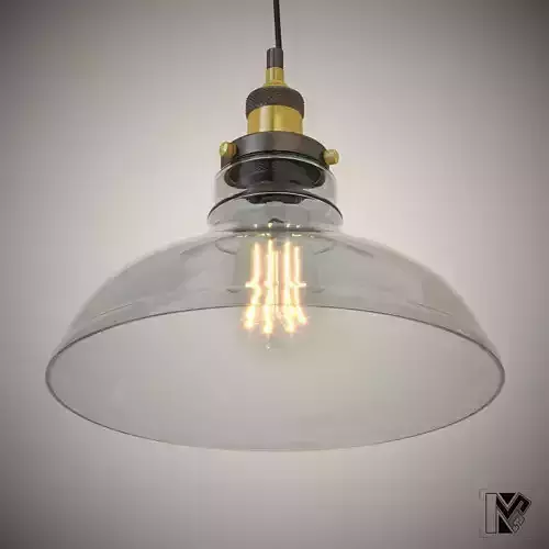 lighting glass pendant light with brass bulb