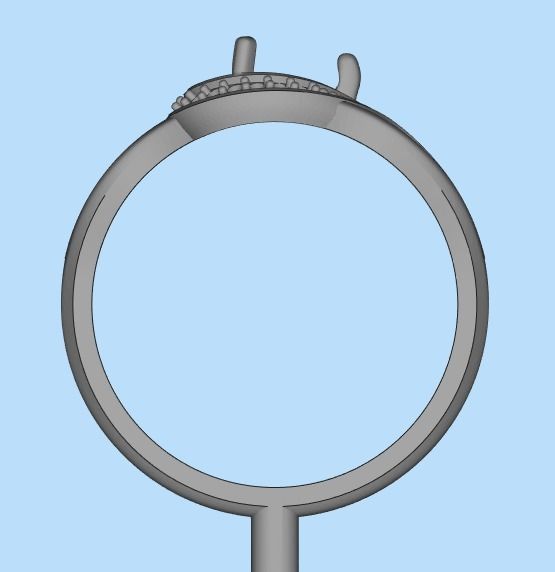 Women Ring with gems and diamonds 3dm stl 3D print model 3D print model_19