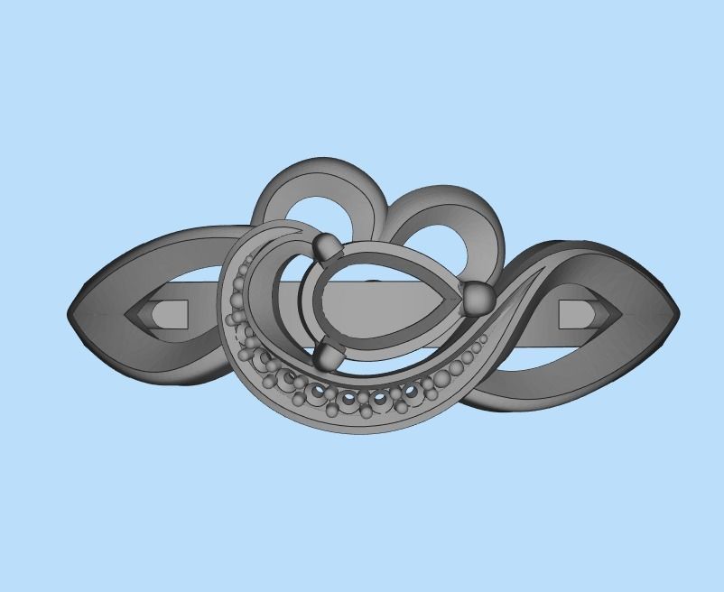 Women Ring with gems and diamonds 3dm stl 3D print model 3D print model_18