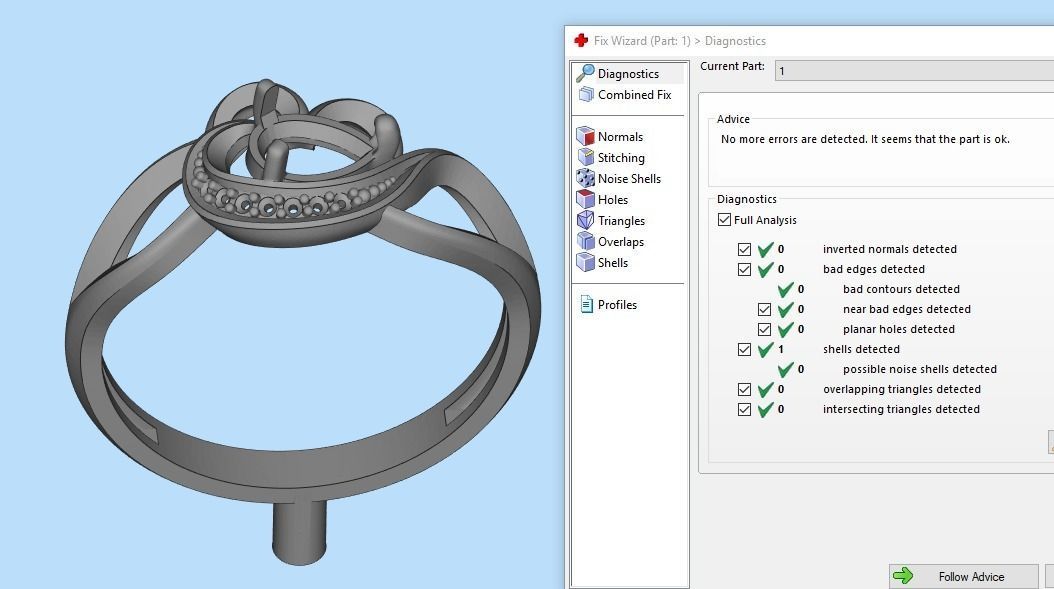 Women Ring with gems and diamonds 3dm stl 3D print model 3D print model_21