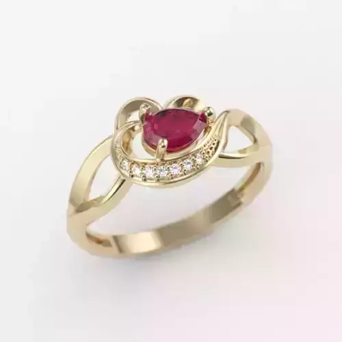 Women  Ring with gems and diamonds 3dm stl 3D print model