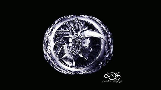 Mayan warrior ring 3D print model