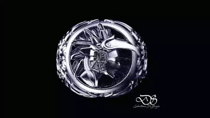 Mayan warrior ring 3D print model