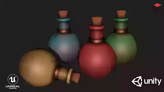 Potion bottle Low-poly 3D model