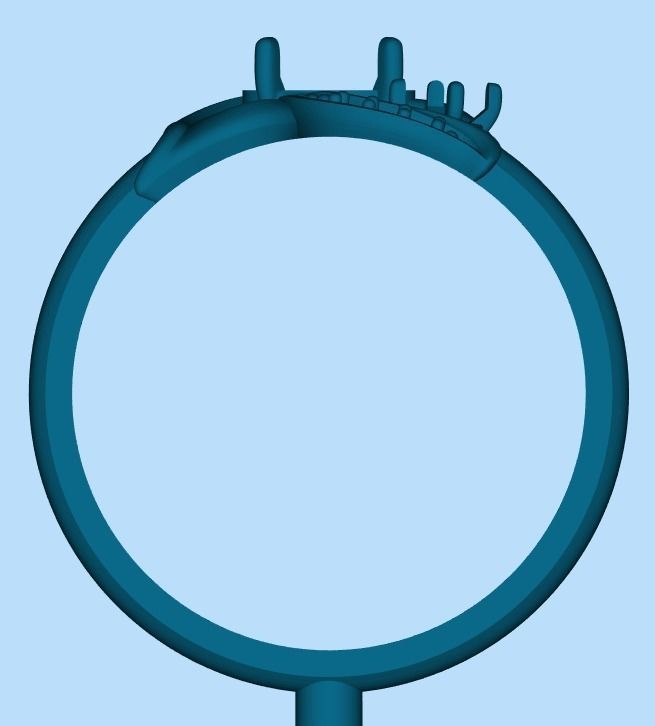 Women Butterfly Ring with gems 3dm stl 3D print model 3D print model_21