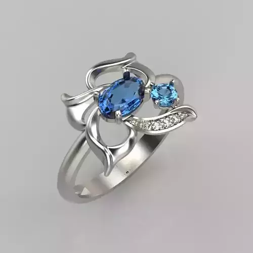 Women Butterfly Ring with gems 3dm stl 3D print model 3D print model Women Butterfly Ring with gems 3dm stl 3D print model 3D print model