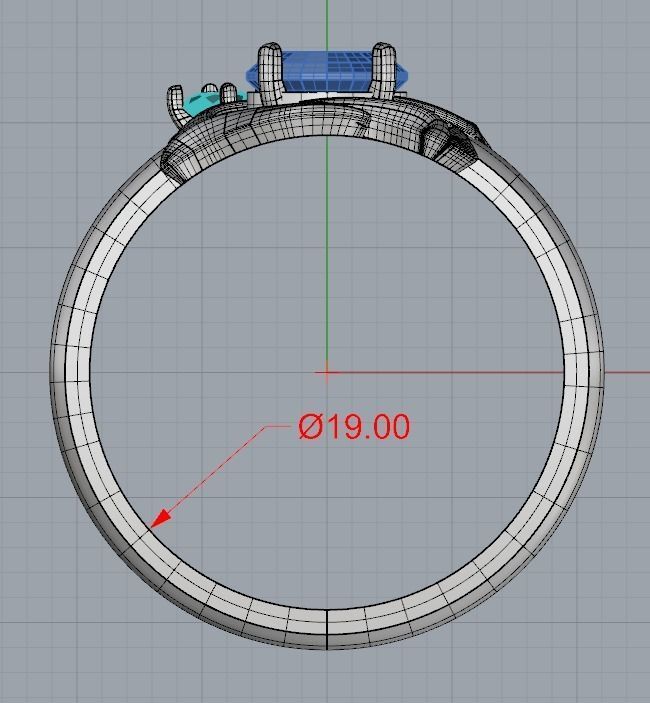 Women Butterfly Ring with gems 3dm stl 3D print model 3D print model_15
