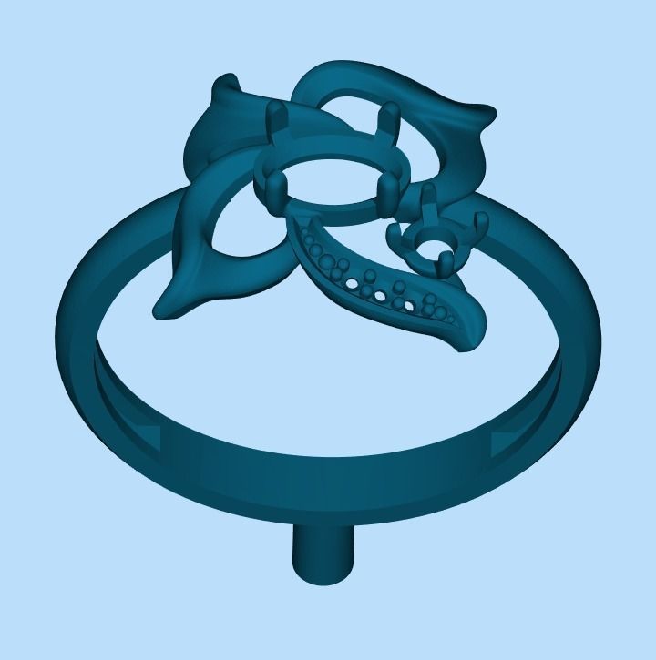 Women Butterfly Ring with gems 3dm stl 3D print model 3D print model_22