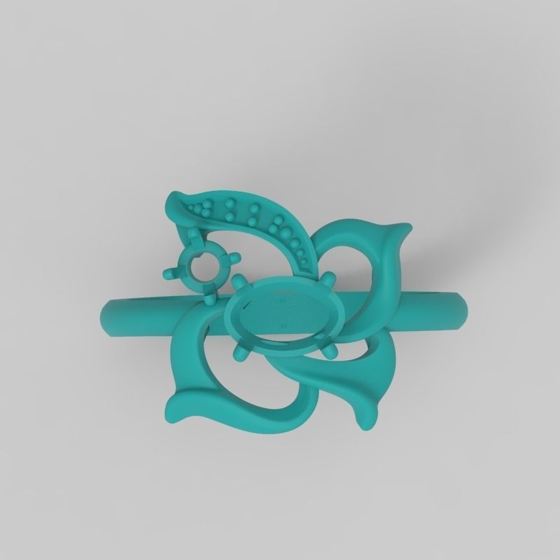 Women Butterfly Ring with gems 3dm stl 3D print model 3D print model_9