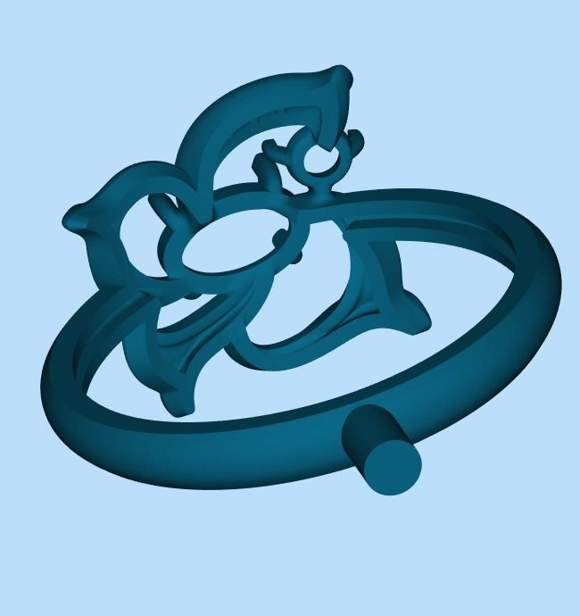 Women Butterfly Ring with gems 3dm stl 3D print model 3D print model_19