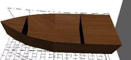 Boat Model wooden in shape of Free 3D model