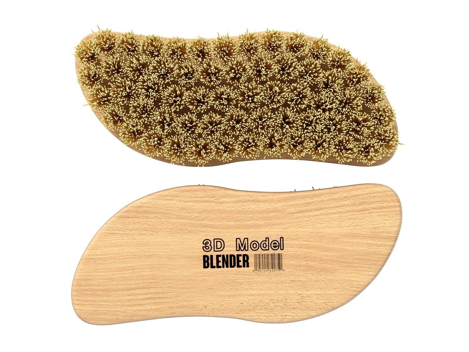 Wooden Scrub Brush 3D model_3
