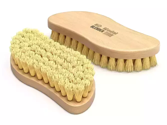 Wooden Scrub Brush 3D model