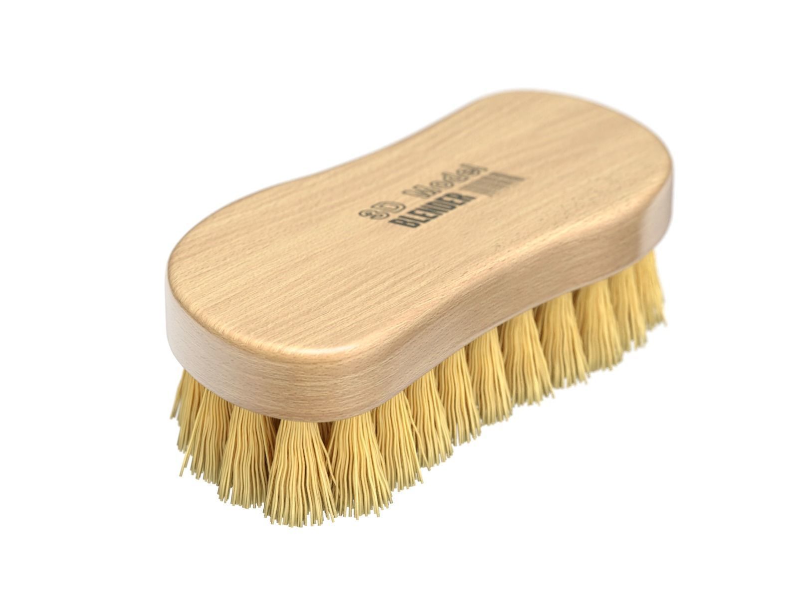 Wooden Scrub Brush 3D model_5