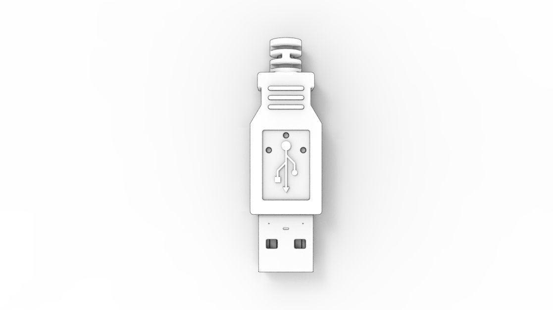 USB Type A Male Plug 3D model_5
