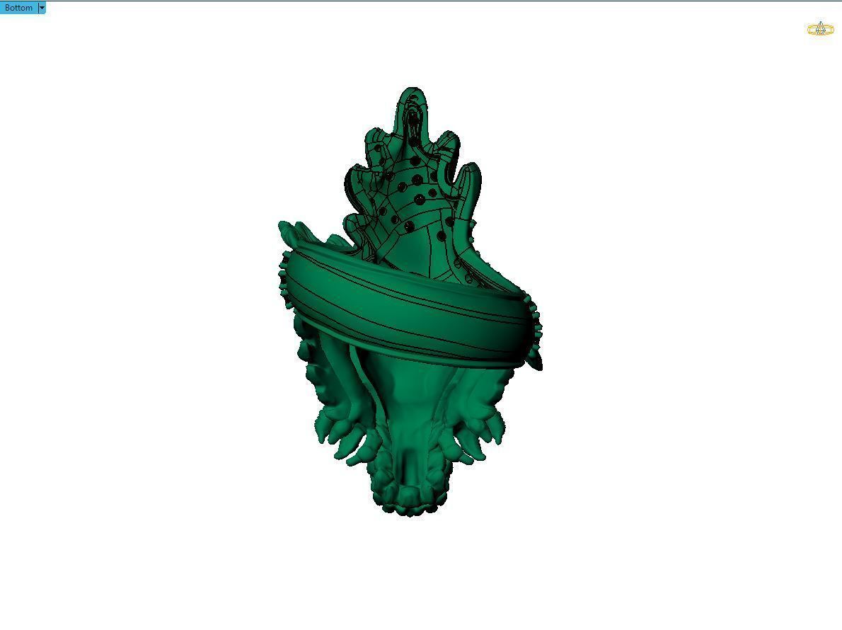 Dragon male ring 3D print model 3D print model_13