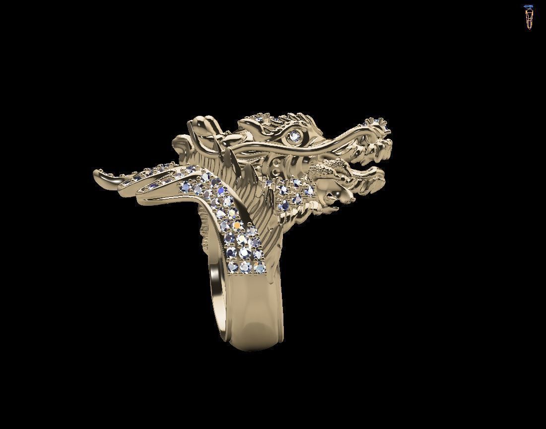 Dragon male ring 3D print model 3D print model_10
