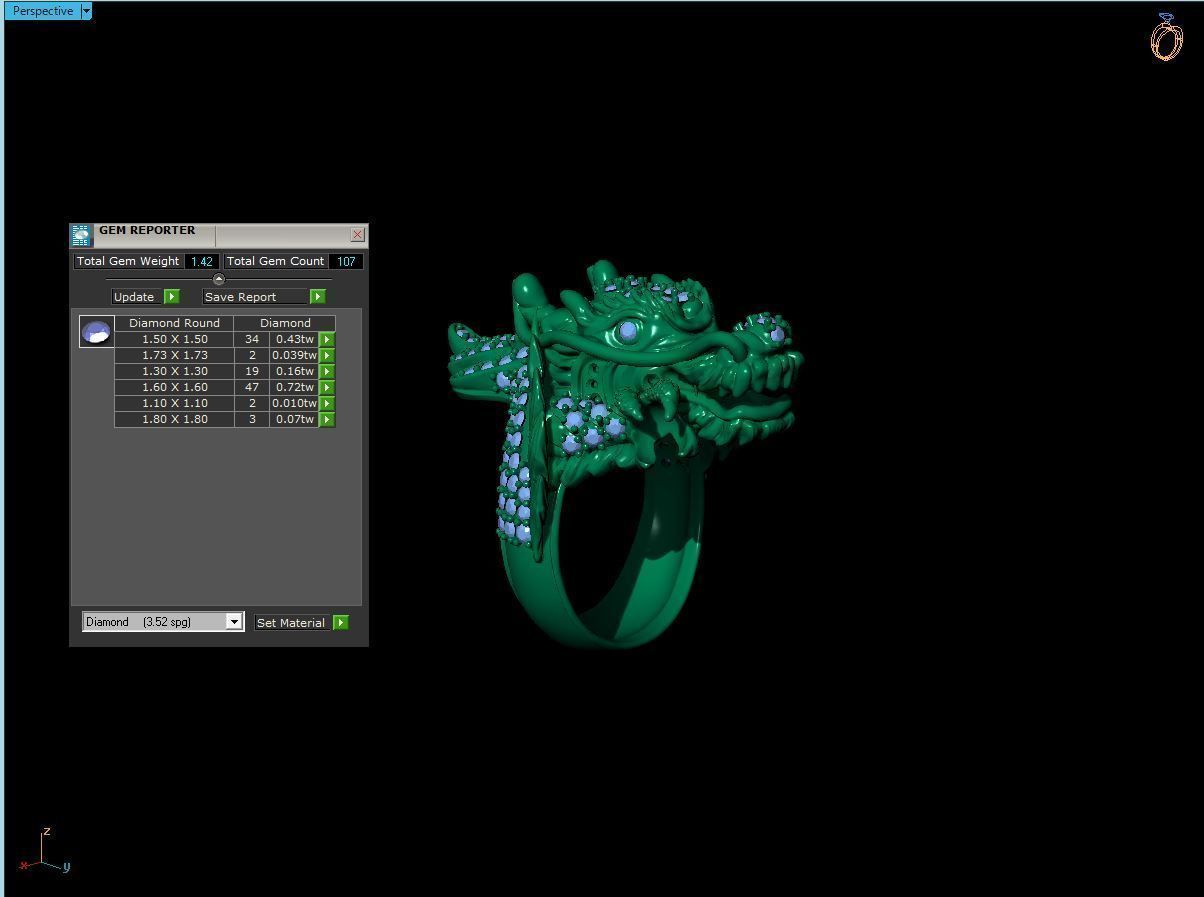 Dragon male ring 3D print model 3D print model_15
