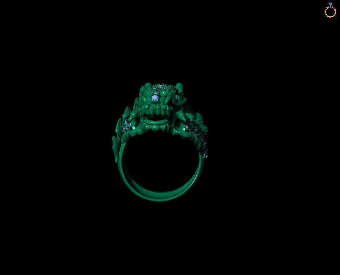 Dragon male ring 3D print model 3D print model_16