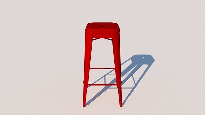 Tolix taboret Low-poly 3D model