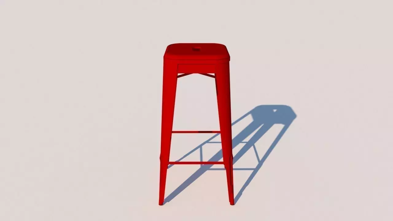 Tolix taboret Low-poly 3D model_0