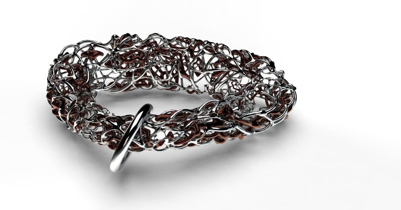 Pendant silver ring with circle in middle 3D model_8