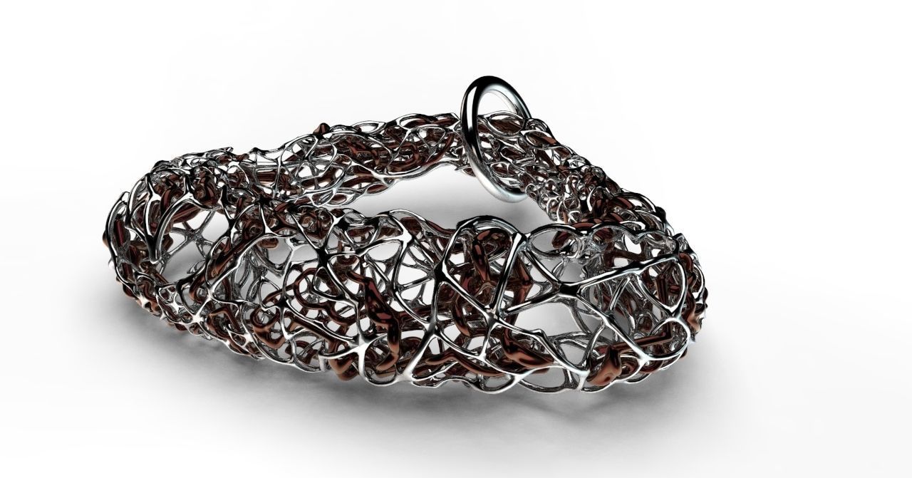 Pendant silver ring with circle in middle 3D model_3