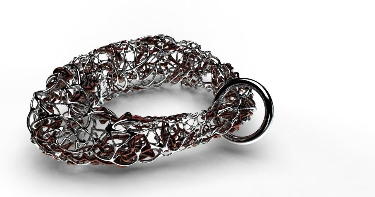 Pendant silver ring with circle in middle 3D model_5