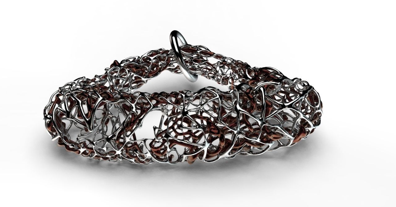 Pendant silver ring with circle in middle 3D model_16