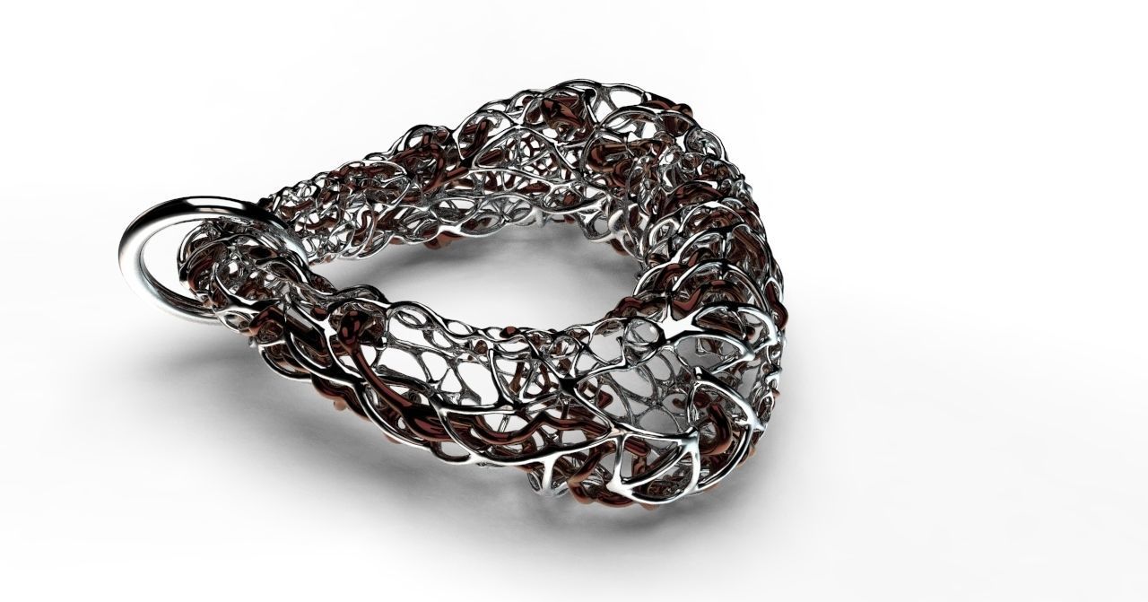 Pendant silver ring with circle in middle 3D model_11