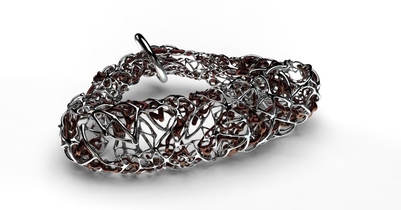 Pendant silver ring with circle in middle 3D model_15