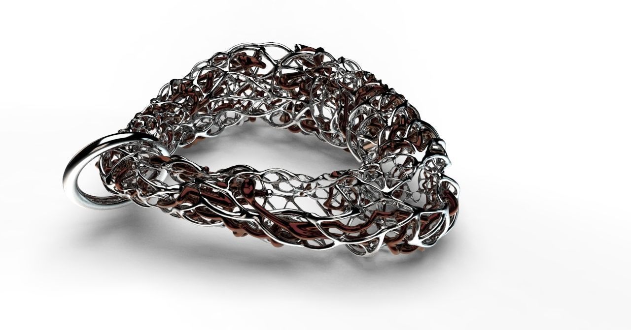 Pendant silver ring with circle in middle 3D model_10