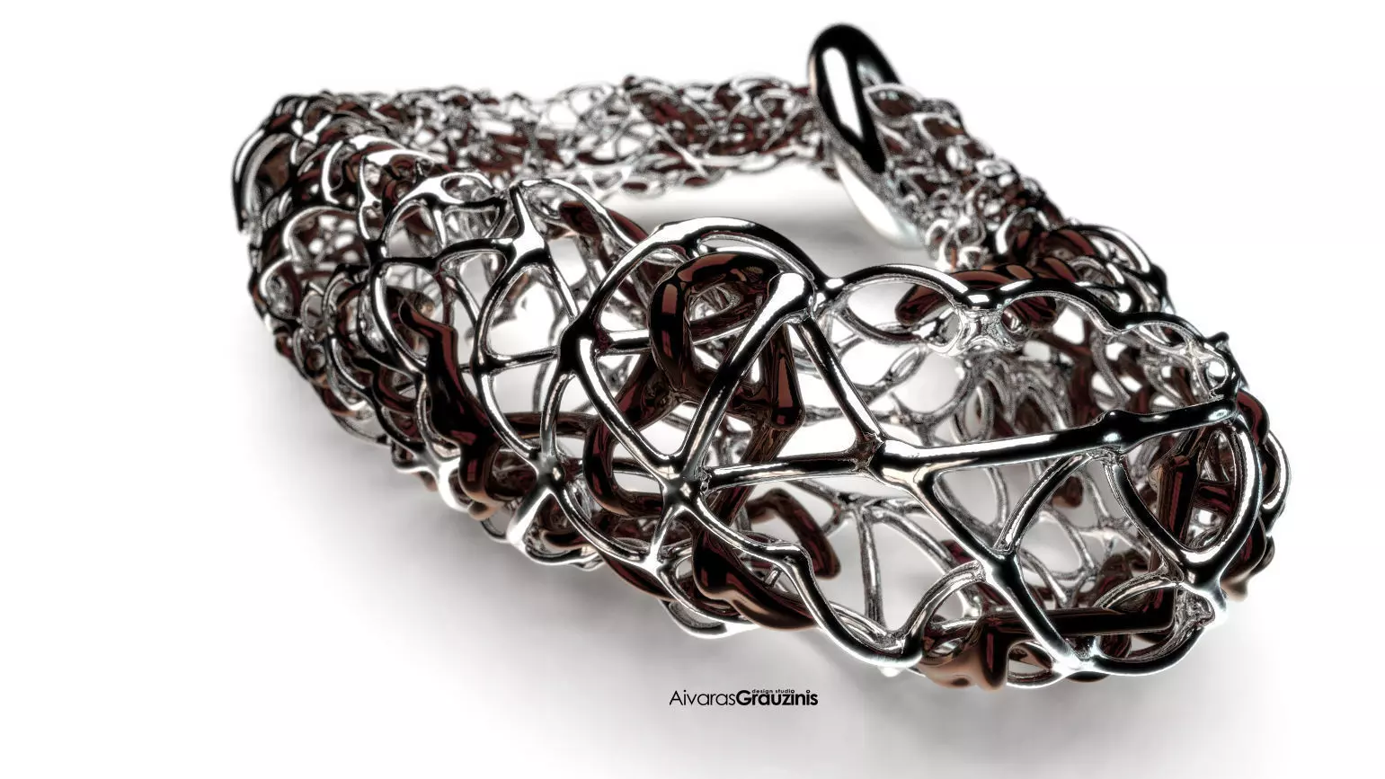 Pendant silver ring with circle in middle 3D model_0