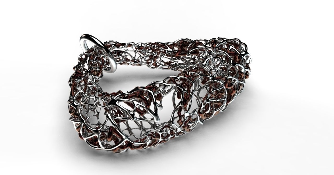 Pendant silver ring with circle in middle 3D model_13