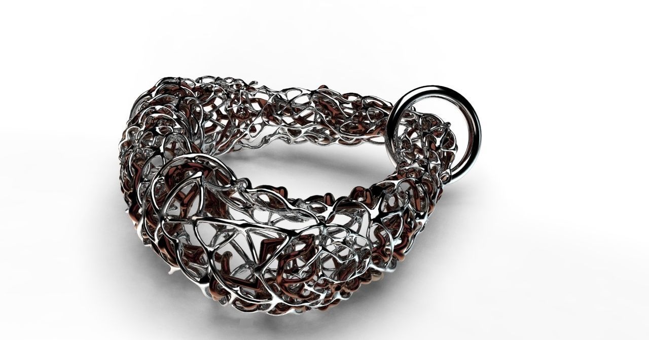 Pendant silver ring with circle in middle 3D model_18