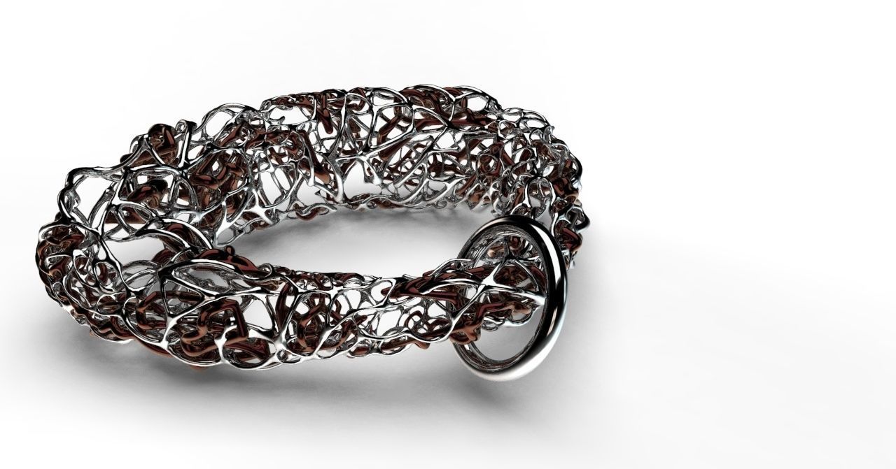 Pendant silver ring with circle in middle 3D model_6